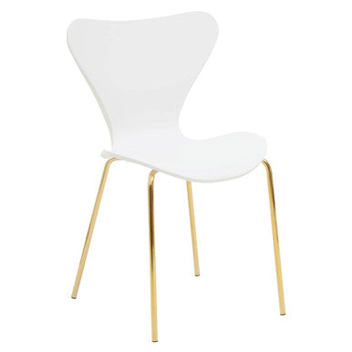 Laila White Seat & Gold Legs Dining Chair