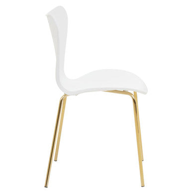 Laila White Seat & Gold Legs Dining Chair