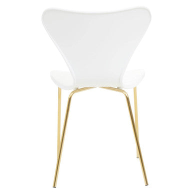 Laila White Seat & Gold Legs Dining Chair