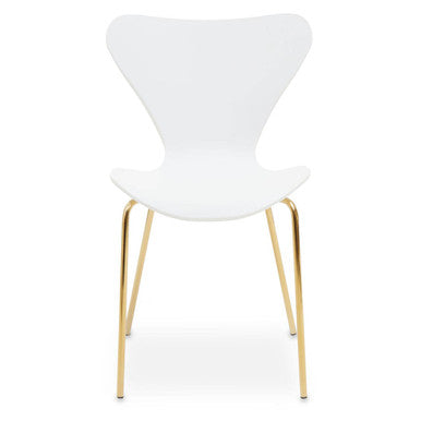Laila White Seat & Gold Legs Dining Chair