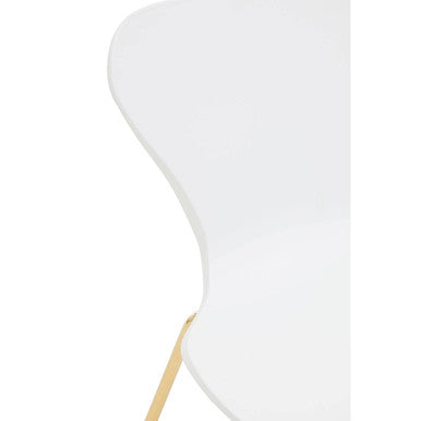 Laila White Seat & Gold Legs Dining Chair