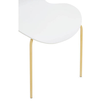 Laila White Seat & Gold Legs Dining Chair
