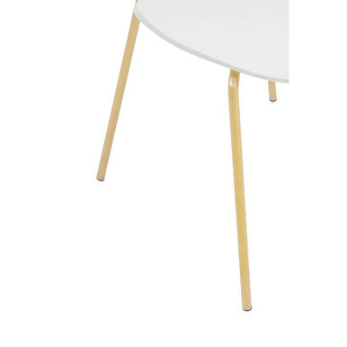 Laila White Seat & Gold Legs Dining Chair
