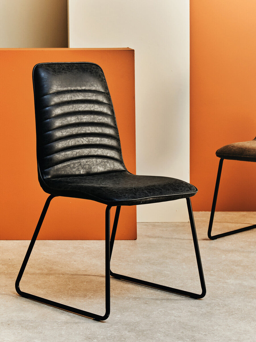New Foundry Black Leather Chair