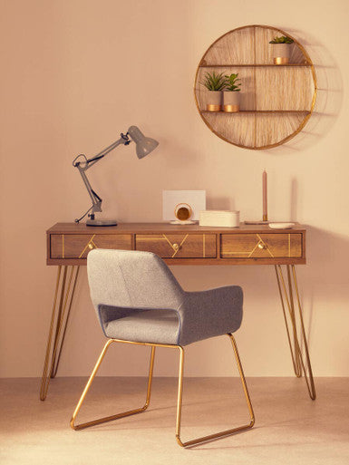 Stockholm Grey & Gold Dining Chair