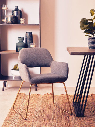 Stockholm Grey & Gold Dining Chair