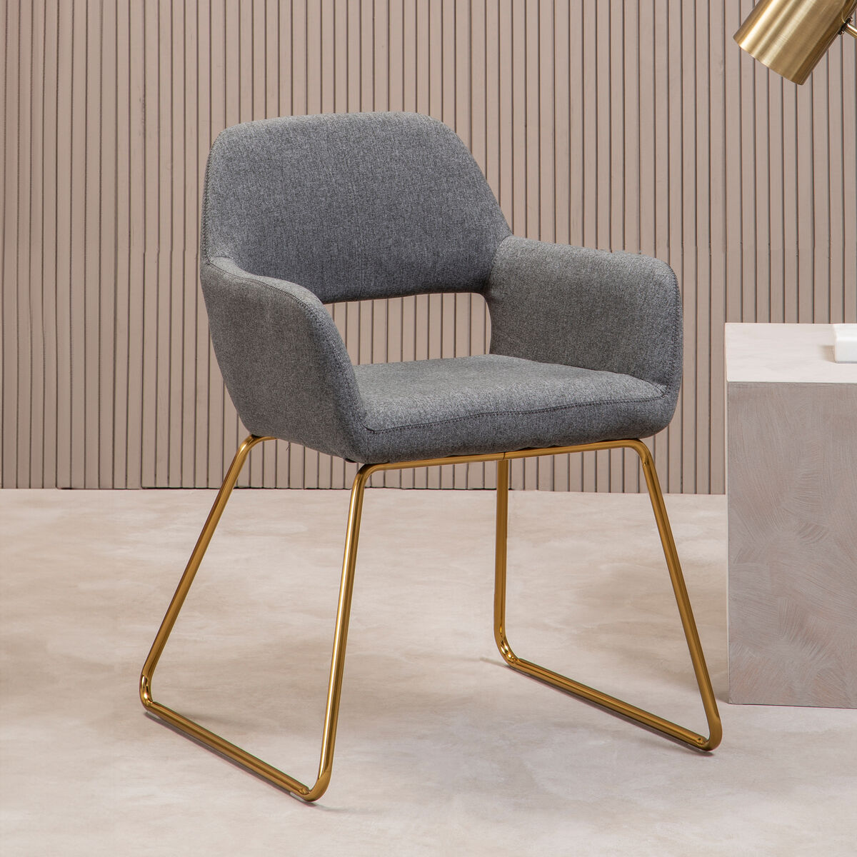 Stockholm Grey & Gold Dining Chair