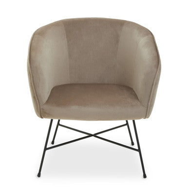 Stockholm Mink Velvet Curved Accent Chair