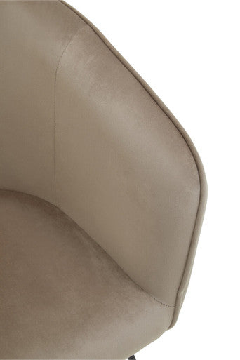 Stockholm Mink Velvet Curved Accent Chair