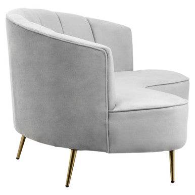 3 Seat Grey Velvet Sofa, Hasna