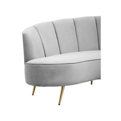 3 Seat Grey Velvet Sofa, Hasna