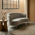 3 Seat Grey Velvet Sofa, Hasna
