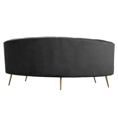 3 Seat Black Velvet Sofa, Hasna