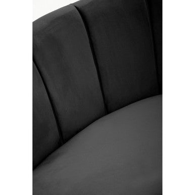 3 Seat Black Velvet Sofa, Hasna