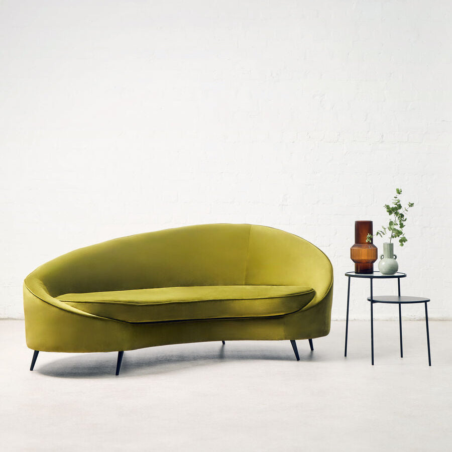 3 Seat Olive Velvet Sofa, Hasina