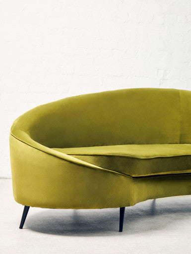 3 Seat Olive Velvet Sofa, Hasina