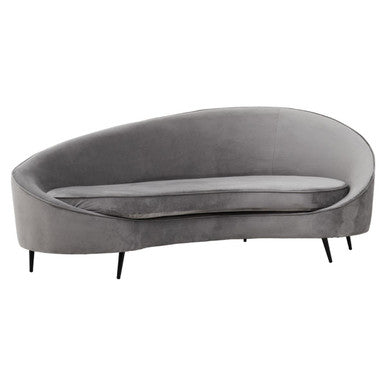 3 Seat Grey Velvet Sofa, Hasina