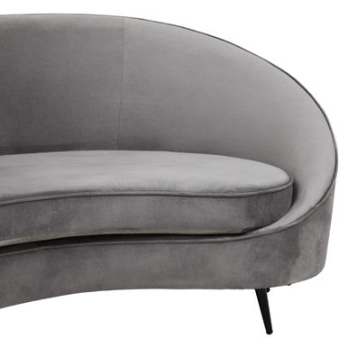 3 Seat Grey Velvet Sofa, Hasina