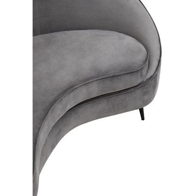 3 Seat Grey Velvet Sofa, Hasina