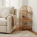 Mataram Three Tier Natural Rattan Corner Shelf Unit