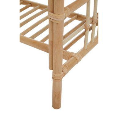 Natural Rattan Rectangular Coffee Table With Lower Storage Shelf, Mataram