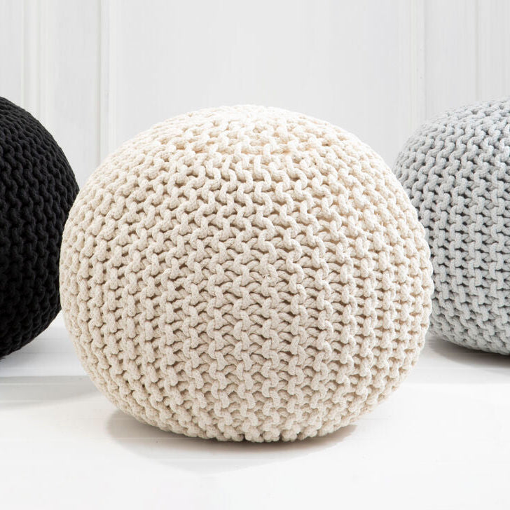 Kids Knit Cream Pouffe