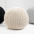 Kids Knit Cream Pouffe