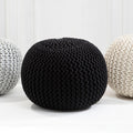 Kids Knit Black Pouffe