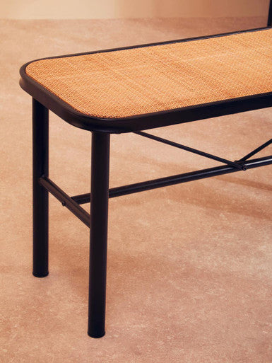 Depok Metal & Rattan Bench