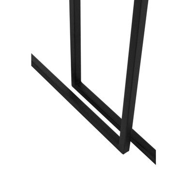 Black Metal & Rattan Top Nest Of 2 Tables With Square Frames, Depok