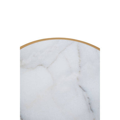 Colva White Marble & Gold Set Of Two Nesting Tables