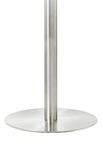 Clear Glass Round Dining Table With Silver Metal Base, Metropolitan