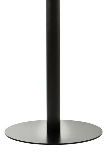 Matt Black Steel & Glass Top Round Dining Table, Metropolitan