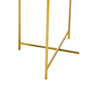 Black Tray Top Round Side Table With Gold Iron Stand, Trosa