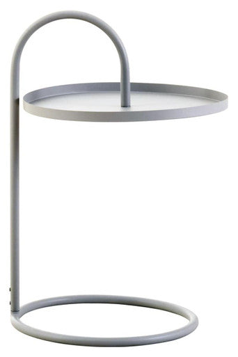 Grey Round Top Side Table With Grey Iron Hanging Frame, Trosa