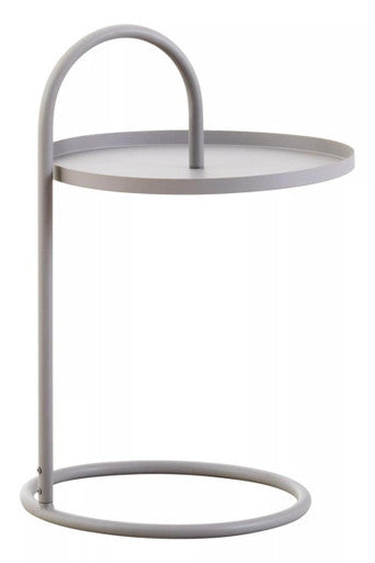 Grey Round Top Side Table With Grey Iron Hanging Frame, Trosa