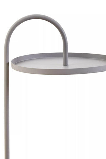 Grey Round Top Side Table With Grey Iron Hanging Frame, Trosa
