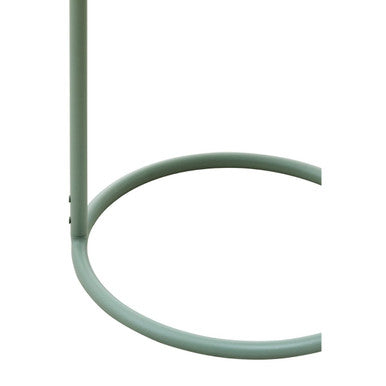 Green Round Top Side Table With Grey Iron Hanging Frame, Trosa