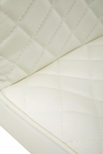 Baina White Leather & Black Base Bar Chair