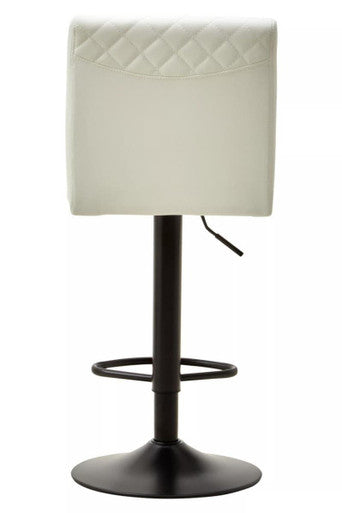 Baina High Back White Leather Bar Chair