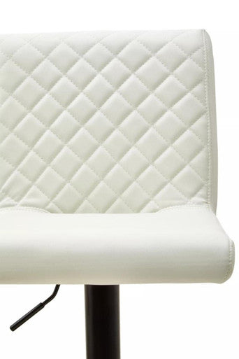 Baina High Back White Leather Bar Chair
