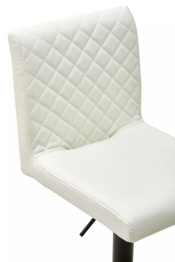 Baina High Back White Leather Bar Chair
