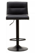 Baina Black Leather Bar Stool