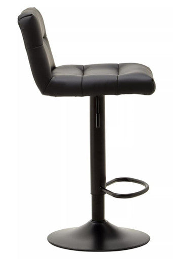 Baina Black Leather Bar Stool