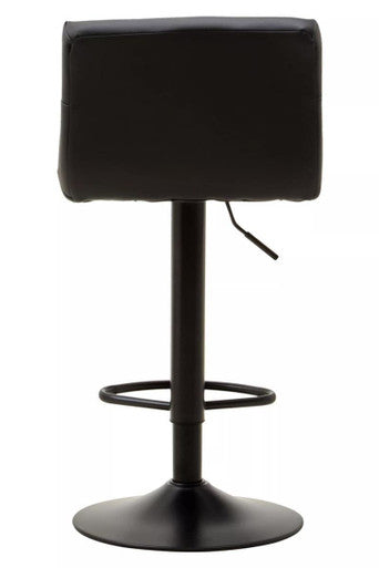 Baina Black Leather Bar Stool