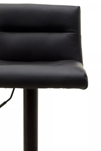 Baina Black Leather Bar Stool