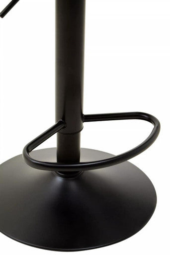 Baina Black Leather Bar Stool