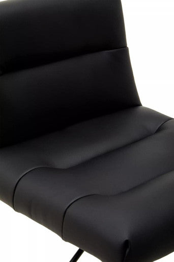 Baina Black Leather Bar Stool