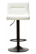 Baina White Leather Bar Stool
