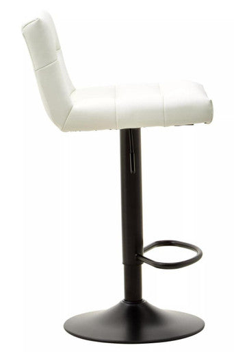 Baina White Leather Bar Stool